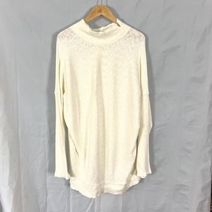 We The Free Cream Ribbed Casey Tunic Top Cotton Women's sz Large